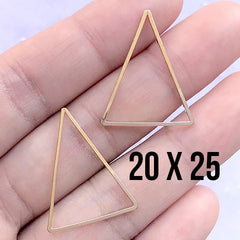 CLEARANCE Hollow Triangle Frame for UV Resin Filling | Hollow Geometric Open Deco Frame | Geometry Jewellery Findings (2 pcs / Gold / 20mm x 25mm)
