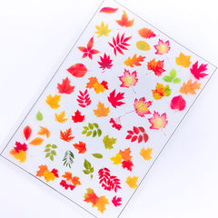 Fall Maple Leaf Clear Film Sheet | Autumn Leaves Embellishments | Floral Resin Fillers | Resin Jewellery Making