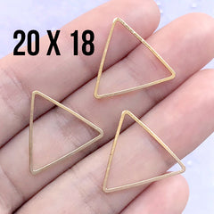 Hollow Triangle Deco Frame | Geometry Open Frame for UV Resin Filling | Geometric Jewelry Findings (3 pcs / Gold / 20mm x 18mm)