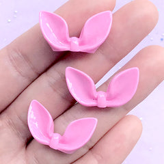 Kawaii Bow Cabochons in 3D | Decoden Embellishments | Dust Plug Deco | Whimsical Jewellery Supplies (3 pcs / Dark Pink / 26mm x 15mm)