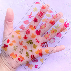 Fall Maple Leaf Clear Film Sheet | Autumn Leaves Embellishments | Floral Resin Fillers | Resin Jewellery Making
