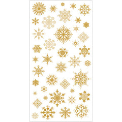 Golden Snowflake Stickers | Clear PVC Sticker with Gold Foil | Resin Filler | Home Decoration