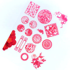 Chinese New Year Paper Cut Clear Film Sheet for Resin Craft | Lunar New Year Paper Cutting Embellishments for Resin Art Deco