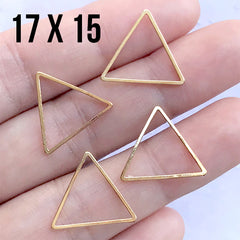 Hollow Triangle Open Frame | Geometry Deco Frame for UV Resin Filling | Geometric Jewellery Findings (4 pcs / Gold / 17mm x 15mm)
