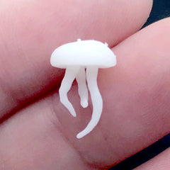 CLEARANCE Miniature Jellyfish for Resin Art | Sea Jelly Embellishments | 3D Marine Life Figurine | Resin Inclusions | Resin Jewelry DIY (2 pcs / 9mm x 13mm)