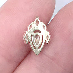 Bling Bling Rhinestone Nail Charm | Luxury Embellishment for Nail Design | Kawaii Craft Supplies (1 piece / Gold / 8mm x 11mm)