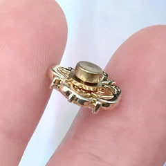 Spinner Nail Charm with Rhinestones | Luxury Nail Art | Bling Bling Spinning Embellishment (1 piece / Gold / 11mm x 11mm)