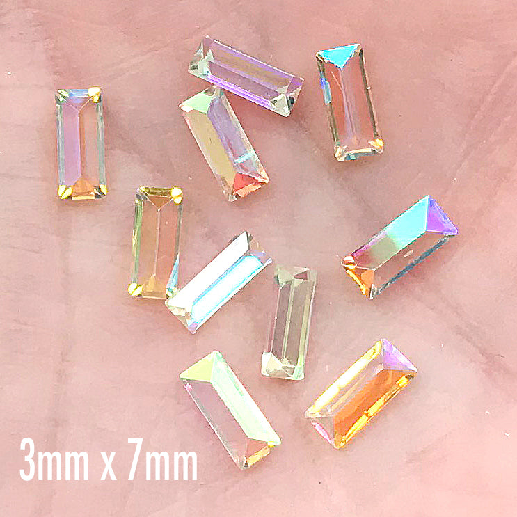 AB Clear Rhinestones Glass Gemstones Micro Beads Metal Accents