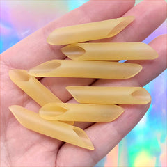 Fake Penne Paste in Actual Size | Faux Food Embellishment | Kawaii Decoden Phone Case Making | Kitsch Jewelry DIY (7 pcs)