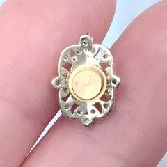 Luxury Spinner Nail Charm with Rhinestones | Spinning Nail Jewelry | Playable Embellishment (1 piece / Gold / 10mm x 13mm)