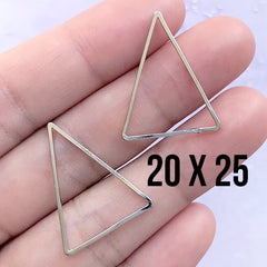 CLEARANCE Geometry Deco Frame for UV Resin Filling | Hollow Triangle Open Frame | Geometric Jewelry DIY (2 pcs / Silver / 20mm x 25mm)