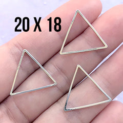 CLEARANCE Geometry Open Frame for UV Resin Filling | Hollow Triangle Deco Frame | Geometric Jewellery DIY (3 pcs / Silver / 20mm x 18mm)