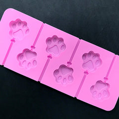 Paw Lollipop Silicone Mold (6 Cavity) | Sticky Pop Mold | Lolly Mold | Food Safe Chocolate Candy Mold | Sweet Deco (36mm x 84mm)