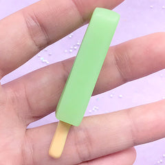 Popsicle Decoden Cabochon in 3D | Kawaii Sweet Deco | Miniature Ice Pop | Fake Dessert Jewelry Making (1 piece / Green Lime / 23mm x 58mm)