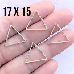Triangle Frame for UV Resin Filling | Geometry Open Deco Frame | Geometric Resin Jewelry DIY (4 pcs / Silver / 17mm x 15mm)