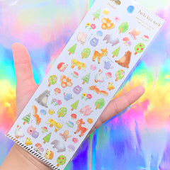 Forest Animal Stickers | Bear Squirrel Rabbit Owl Fox Duck Sticker | Planner Deco Sticker | Kawaii PVC Stickers | Embellishment for Scrapbook