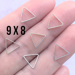 Mini Triangle Frame for UV Resin Filling | Geometric Open Deco Frame | Geometry Resin Jewelry Making (6 pcs / Silver / 9mm x 8mm)