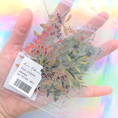Realistic Plant Stickers | Assorted Leaf with Fruit Sticker | Floral Embellishment for Resin Art | Scrapbook Supplies (20 Designs / 40 pcs)