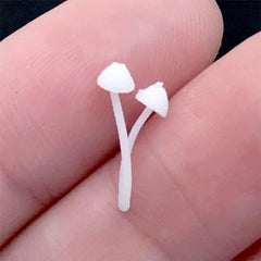 Miniature Mushroom for Resin Art | 3D Resin Inclusion | Fairy Garden Terrarium Supplies | Resin Jewelry Making (2 pcs / 7mm x 13mm)