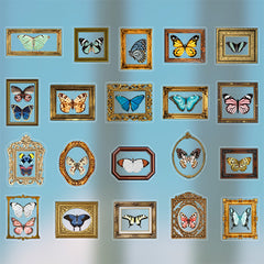 Butterfly Taxidermy Frame Stickers | Moths Insect Museum Sticker | Entomology Stickers | Resin Inclusions (20 Designs / 40 pcs)