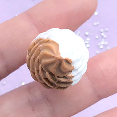 Miniature Chocolate Ice Cream Cabochon in 3D | Doll Food | Kawaii Sweet Deco | Faux Dessert Jewelry Supplies (1 piece / Brown / 20mm x 48mm)