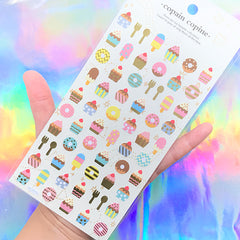 Dessert Stickers with Gold Foil | Cupcake Donut Popsicle Stickers | Planner Deco Sticker | Scrapbooking Supplies