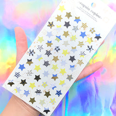 Gold Foiled Star Stickers | Planner Deco Sticker | Card Making | Embellishment for Scrapbook