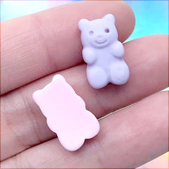 Pastel Bear Candy Cabochons | Kawaii Decoden Embellishments | Fake Candies | Sweets Deco Supplies (5 pcs / Mix / 10mm x 17mm)