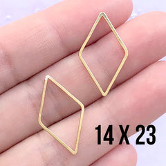 Rhombus Open Frame for UV Resin Filling | Geometry Deco Frame | Geometric Jewellery Supplies (2 pcs / Gold / 14mm x 23mm)