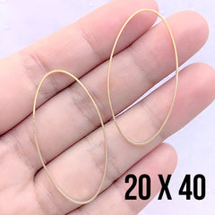 Oval Open Frame | Geometric Deco Frame for UV Resin Filling | Resin Jewelry Supplies | Geometry Jewellery Findings (2 pcs / Gold / 20mm x 40mm)