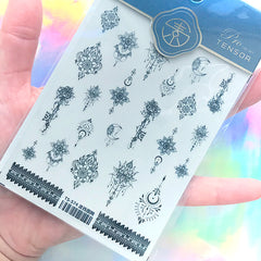 Magic Totem Stickers | Lotus Moon Deco Sticker | Resin Filler | Nail Decoration