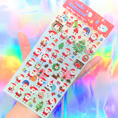 Santa Claus Stickers | Christmas Envelope Seals | Holiday Embellishments | Planner Decoration