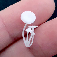 3D Mushroom Resin Inclusion | Resin Terrarium Jewelry Making | Fairy Garden DIY | Resin Art (2 pcs / 7mm x 16mm)