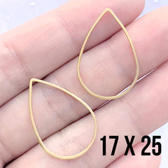 CLEARANCE Hollow Teardrop Frame for UV Resin Filling | Tear Drop Open Deco Frame | Resin Jewellery Making (2 pcs / Gold / 17mm x 25mm)