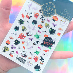 Kawaii Halloween Stickers | Cute Halloween Sweets Sticker | Nail Art Deco Sticker | Resin Inclusions
