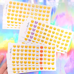 Emoji Stickers | Smiley Stickers | Planner Deco Sticker | Scrapbooking Supplies | Card Decoration (12 Sheets)