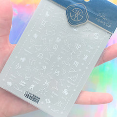 Zodiac Signs Stickers | Constellations Sticker | Horoscopes Sticker | Astrology Embellishments for Resin Art | Nail Decoration