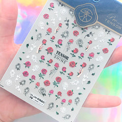 3D Rose Stickers | Flower Nail Art Sticker | Floral Resin Inclusions | Planner Decoration