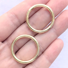 Round Frame for UV Resin Filling | Circle Open Deco Frame | Resin Jewelry Making (2 pcs / Gold / 25mm)