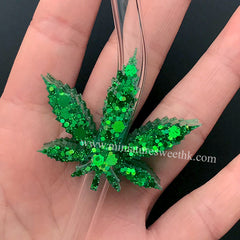 Pot Leaf Weed Hemp Straw Topper Silicone Mold | Marijuana Straw Attachment Making | Party Decoration | Epoxy Resin Mould (44mm x 39mm)