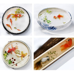 Resin Goldfish Painting Sticker | 3D Resin Art | Resin Koi Pond Painting | Resin Clear Film (1 Sheet)