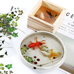 Koi Pond Leaves Sticker | Lotus Stickers | Faux Leaf Clear Film | Resin Goldfish Pond DIY | Resin Craft Supplies (1 Sheet)