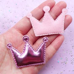 CLEARANCE Pink Crown Appliques | Baby Hairbow Making | Kawaii Sewing Supply (Light Pink / 4 pcs / 53mm x 38mm)