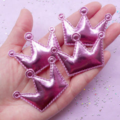 CLEARANCE Pink Crown Appliques | Baby Hairbow Making | Kawaii Sewing Supply (Light Pink / 4 pcs / 53mm x 38mm)