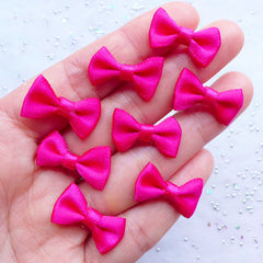 20mm Satin Ribbon Bows | Mini Fabric Bow | Home Decor | Mix Media Art | Kawaii Jewelry Making | Bow Embellishments | Packaging Decoration (8pcs / 20mm x 12mm / Magenta)