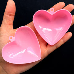 Wedding Favor Box with Loop | Heart Shaped Storage Case | Plastic Candy Gift Box | Packaging Supplies (1 piece / Pink / 65mm x 62mm)