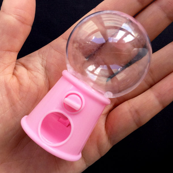 Miniature Gumball Machine | Dollhouse Bubblegum Machine | Movable Bubble Gum Vending Machine (1 piece / Pink / 41mm x 70mm)