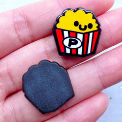 CLEARANCE Kawaii Popcorn Acrylic Cabochons | Decoden Cabochon | Decora Kei | Harajuku Kei | Card Decoration (2pcs / 19mm x 20mm / Flat Back)