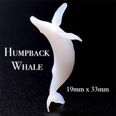 Jumping Humpback Whale Resin Inclusion | Miniature Marine Figurine | 3D Resin World DIY | Mini Ocean Life Embellishment (1 piece / 19mm x 33mm)