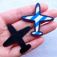 Aircraft Cabochons | Acrylic Aeroplane Cabochon | Travel Embellishments | Airplane Decor | Card Decoration (2pcs / 44mm x 44mm / Flat Back)